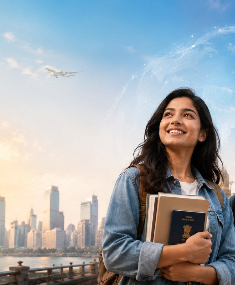 Student ready to study abroad